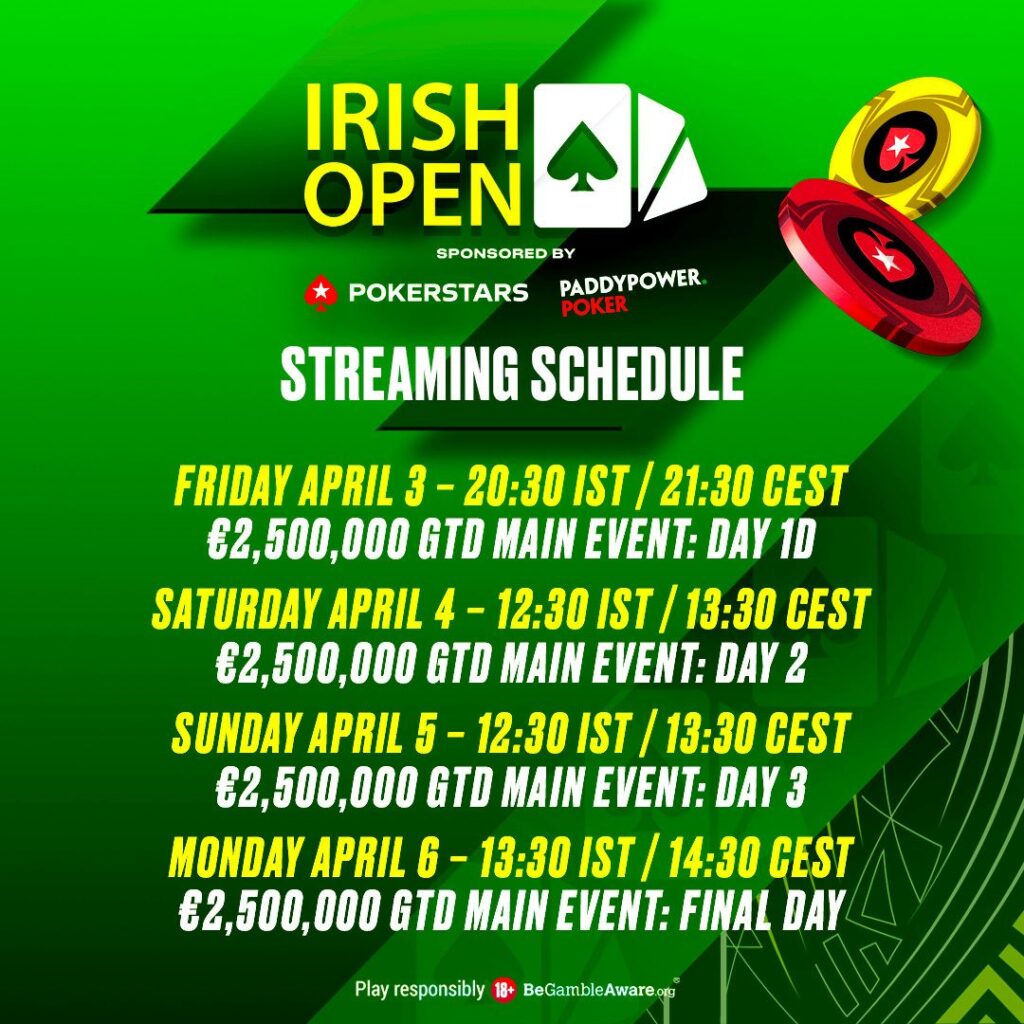 Main Event cruises on with 2,241 entries so far - Irish Poker Open