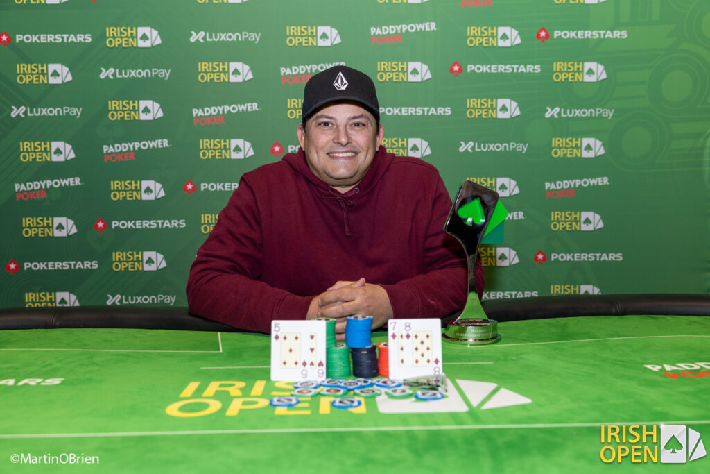 The First Trophy Goes To Anthony LoBue, The Deaf PLO Championship Winner